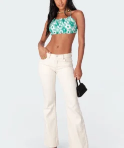 S11386_green Tops Adel Open-Back Crop Top