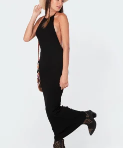 S11433_black Dresses Ribbed Open-Back Maxi Dress 10 S11433_black Dresses Ribbed Open-Back Maxi Dress