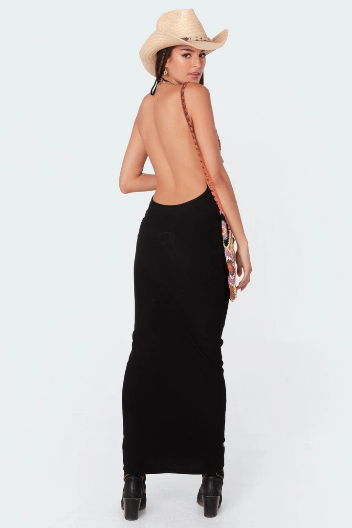 S11433_black Dresses Ribbed Open-Back Maxi Dress 7 S11433_black Dresses Ribbed Open-Back Maxi Dress