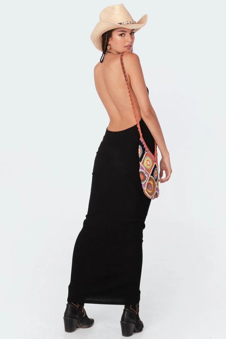 S11433_black Dresses Ribbed Open-Back Maxi Dress 3 S11433_black Dresses Ribbed Open-Back Maxi Dress