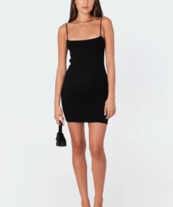 S11369_black Marissa Knitted Mini Dress