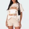 S11465_beige Tops Track Star Oversized T-Shirt