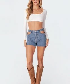 2003_white Sydney Ribbed Open Back Crop Top