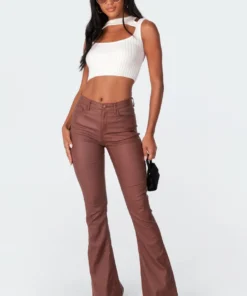 S11350_cream Lou Open-Neck Knitted Top