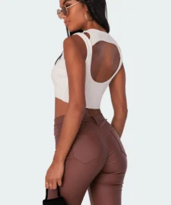 S11350_cream Lou Open-Neck Knitted Top