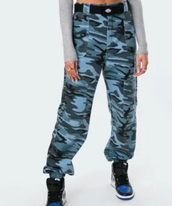 1003_blue Camo Cargo Pants