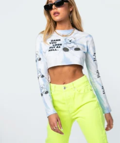 2019_light-blue Fly Teddy Tie-Dye Crop Top