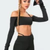 2004_black Aliyah Off Shoulder Crop Top