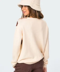 1096_beige Argyle Sweater